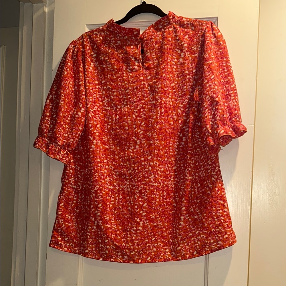 Women's Red Patterned Top - Picture 2 of 2